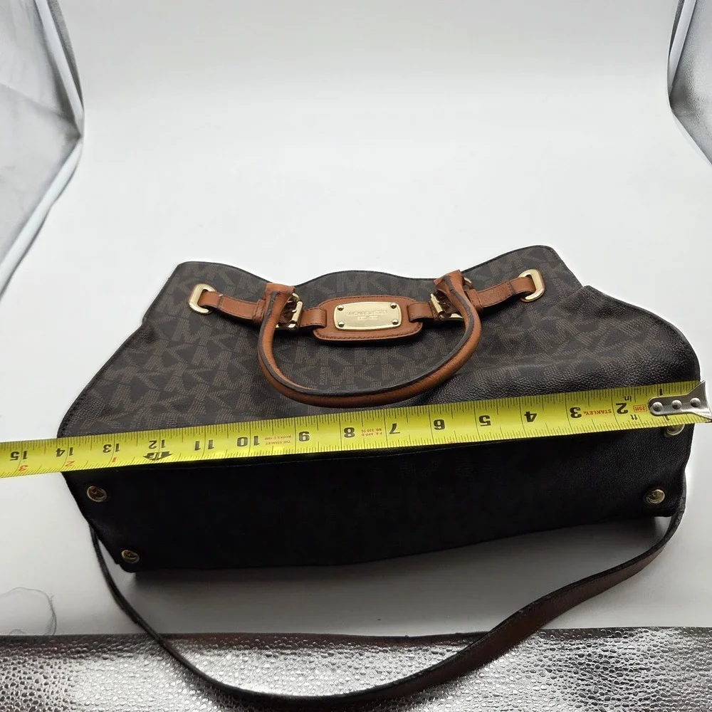 Michael Kors Hamilton Large Satchel Satchel/Top Handle Bag Logo Pattern Brown